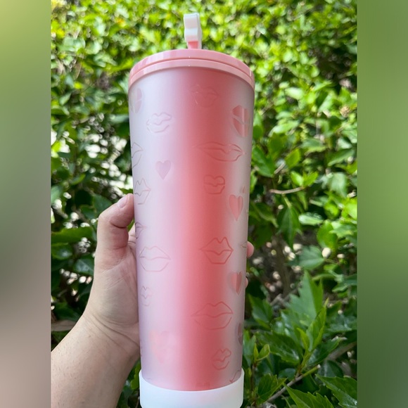 Starbucks Valentine 2021 Red and Pink Lips Soft Touch Tumbler - Picture 6 of 12